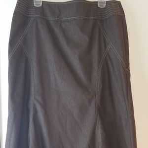 Long Brown Jean Skirt